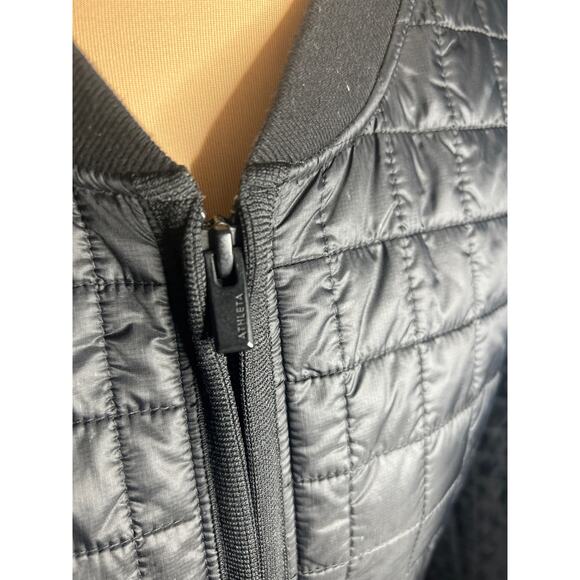 Athleta Black Quilted Bomber Jacket Recycled Grandview Shortie size S gorpcore - Picture 2 of 7